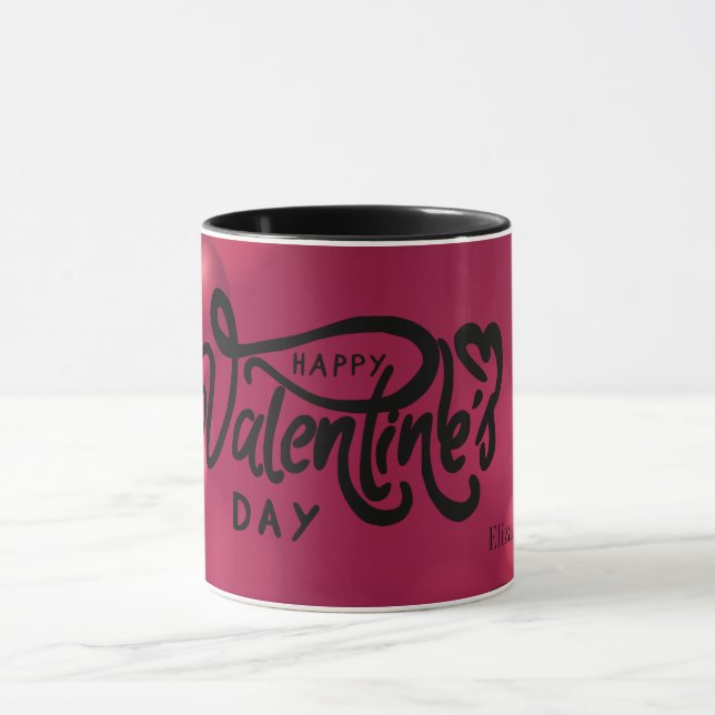 Red Hearts Happy Valentine's Day      Mug (Center)