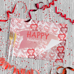 Red Hearts Happy Valentine's Day Paper Placemat