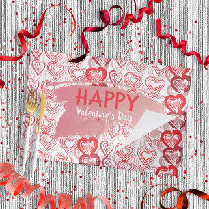 Red Hearts Happy Valentine's Day Paper Placemat