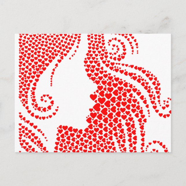 Red Hearts Happy Valentine's Day Postcard (Front)