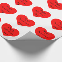 Valentines day wrapping paper with red hearts Vector Image