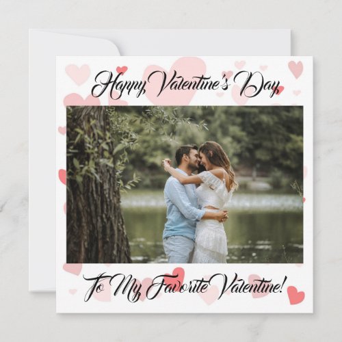 Red Hearts Happy Valentines Photo Valentines Day Holiday Card