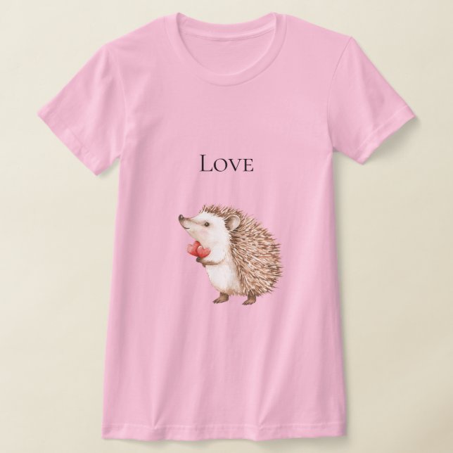 Red Hearts Hedgehog T-Shirt (Laydown)