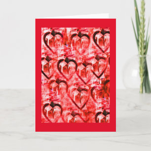 Red hearts holiday card