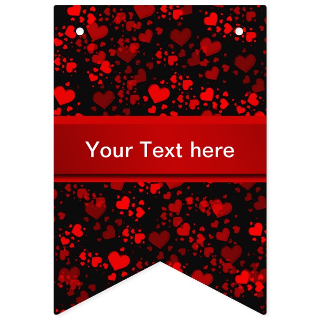 red hearts in black and template text bunting flags (Thirteenth Flag)