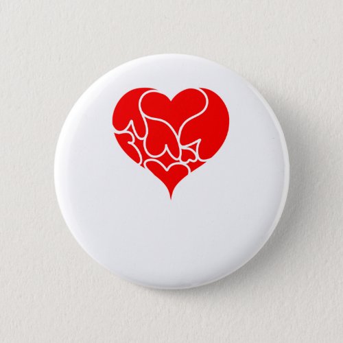 Red Hearts in Heart Valentines Day Button