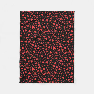 Red Hearts & Kisses Fleece Blanket