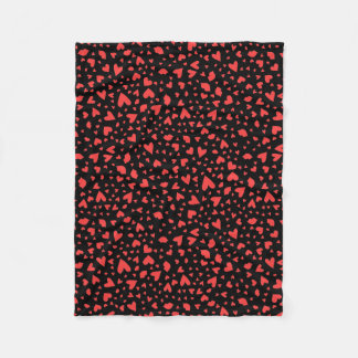 Red Hearts & Kisses Fleece Blanket