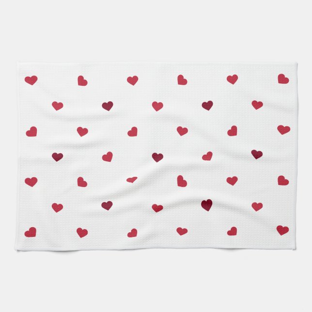 Red Hearts Kitchen Towel (Horizontal)
