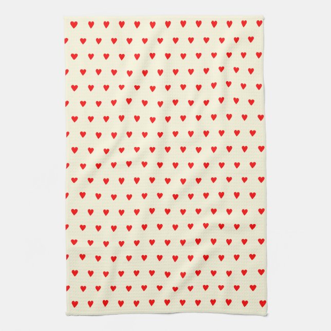 Red Hearts Kitchen Towel (Vertical)