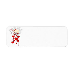 Red hearts labels
