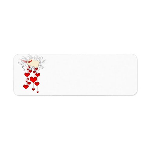 Red hearts labels