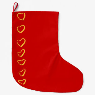 Red Hearts Large Christmas Stocking