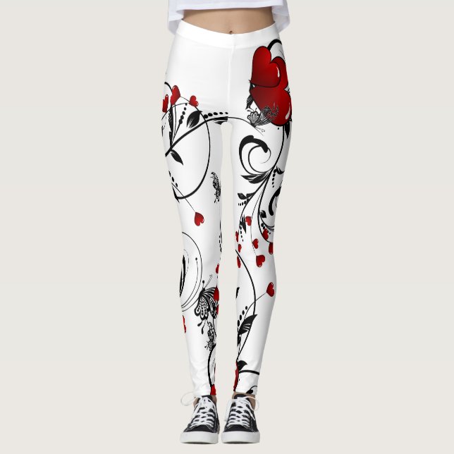 Red Hearts Leggings (Front)