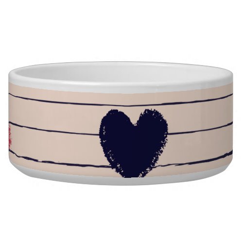 Red hearts lips daisies pattern bowl