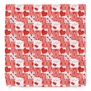 Red hearts, love. bandana