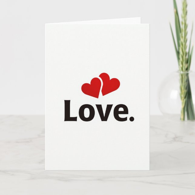 Red Hearts Love Card (Front)