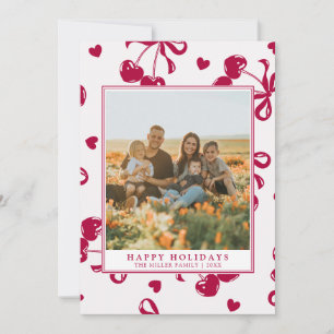 Red Hearts Love Holiday Cards
