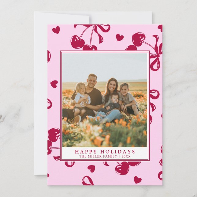 Red Hearts Love Holiday Cards (Front)
