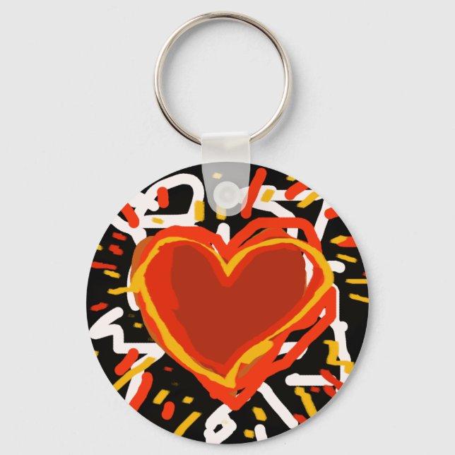 red hearts, love keychain (Front)
