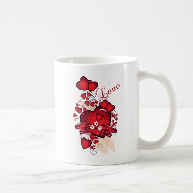 Red Hearts Love Mug (Right)