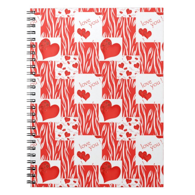 Red hearts, love. notebook (Front)