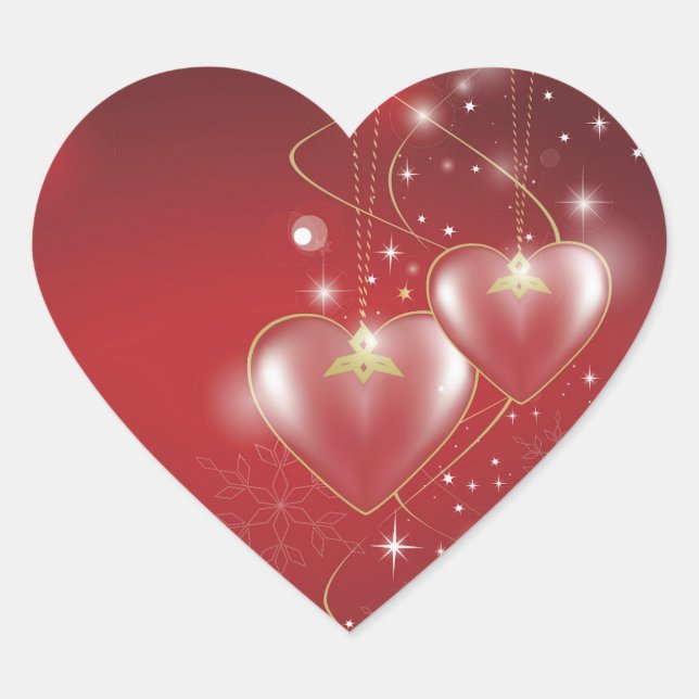 Red Hearts love relationships wallpaper background Heart Sticker (Front)