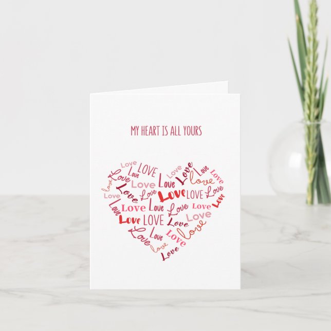 Red Hearts Love Valentine's Day Sweetheart Card (Front)