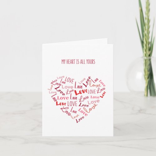 Red Hearts Love Valentines Day Sweetheart Card