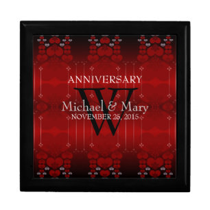 Red Hearts Love Wedding Anniversary Gift Box