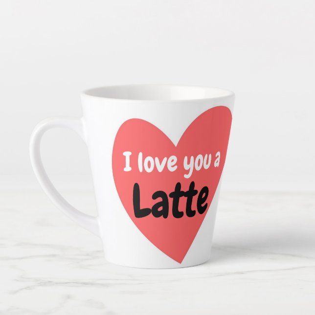 Red Hearts Love You A Latte Happy Valentines  Latte Mug (Left)