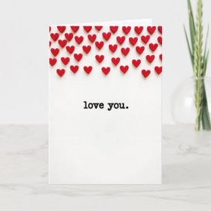 Red Hearts Love You Card