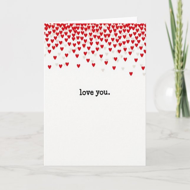 Red Hearts Love You Greeting Card (Front)