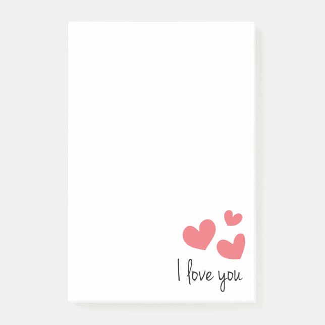 Red Hearts Love You  Wedding, Party, Bridal Shower Post-it Notes (Front)