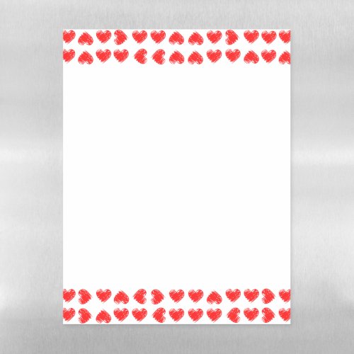 Red hearts magnetic dry erase sheet