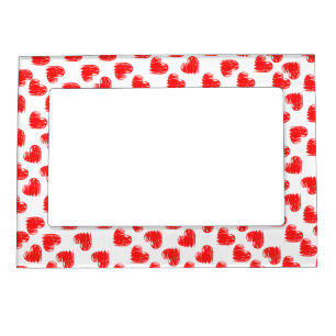 Red hearts magnetic frame