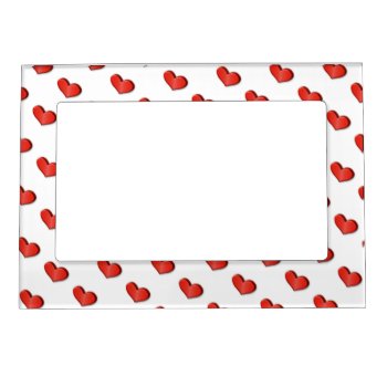 Red Hearts Magnetic Frame- Personalize Magnetic Photo Frame by MakaraPhotos at Zazzle