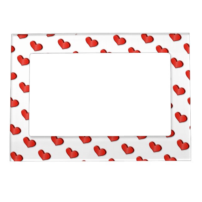Red Hearts Magnetic Frame- personalize Photo Frame (Front)