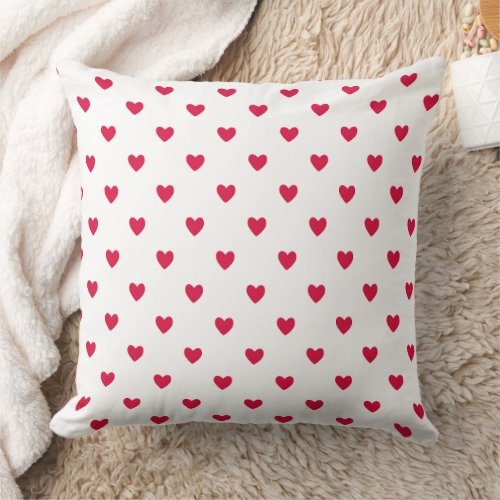 Red Hearts Medium Seamless Pattern  Throw Pillow