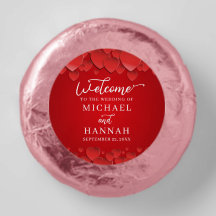 Red Hearts Modern Elegant Wedding Welcome