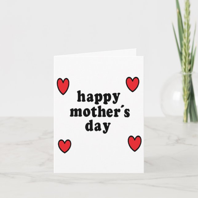 Red hearts mother's day card (Front)