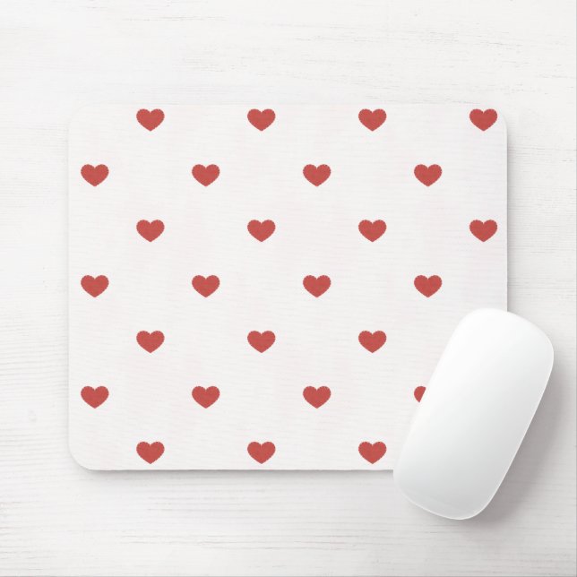 Red Hearts Mouse Pad (With Mouse)