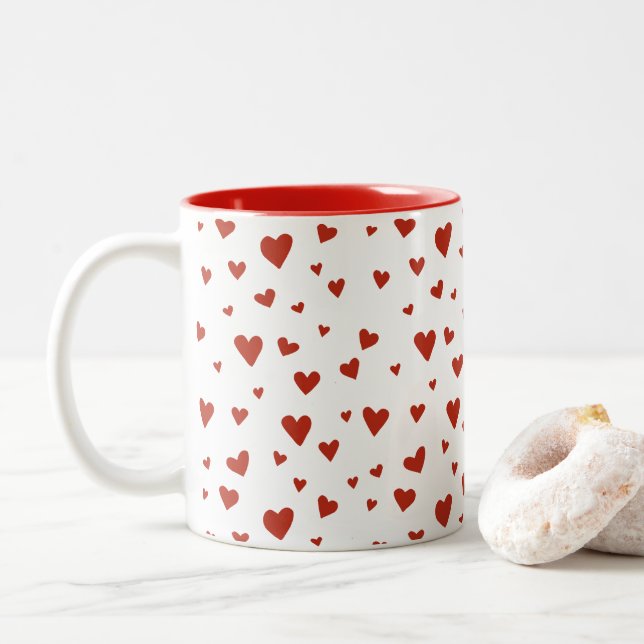 Red Hearts Mug (With Donut)