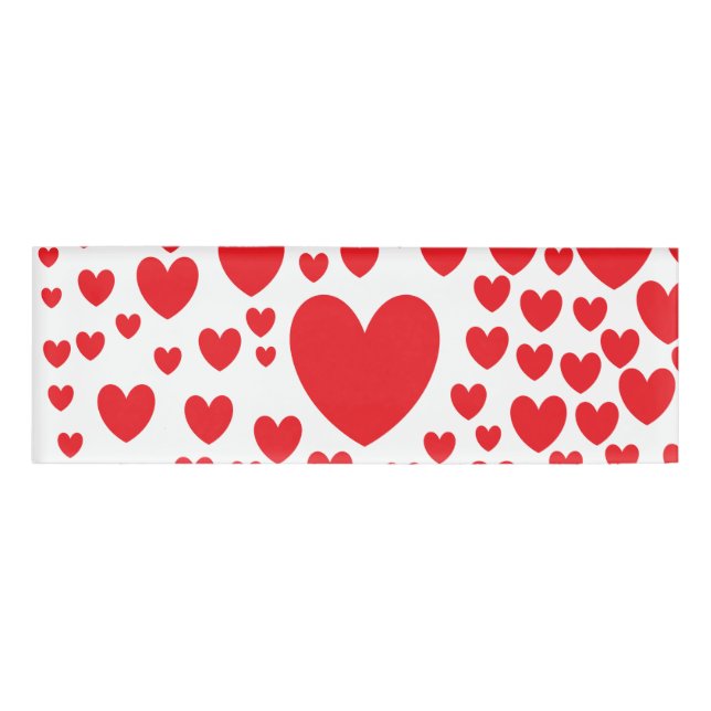 Red Hearts Name Tag (Front)