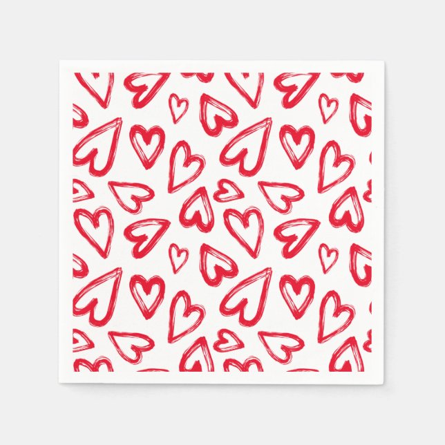 Red Hearts Napkins (Front)