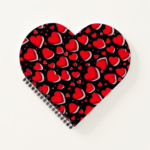 Red Hearts  Notebook