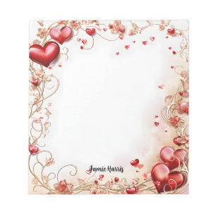 Red Hearts Notepad