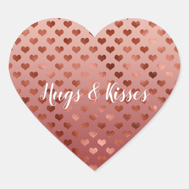 Red Hearts Ombre Heart Sticker (Front)