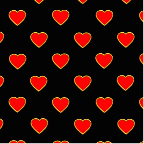 Red Hearts on a Black Background Cutout