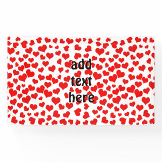Red Hearts on Blank (Add Background Color) Banner